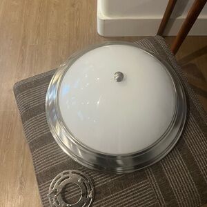 Pottery Barn Silver and White Ceiling Light Fixture